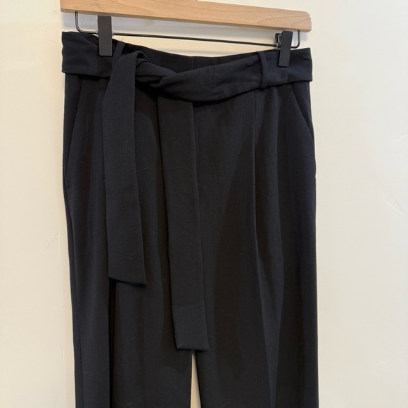 Theory Sash Tie Waist Pant Black Crepe sz 2 - Picture 3 of 10